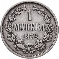 купить 1 марка 1872 S, монета для Финляндии