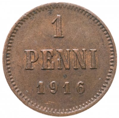 купить 1 пенни 1916, монета для Финляндии