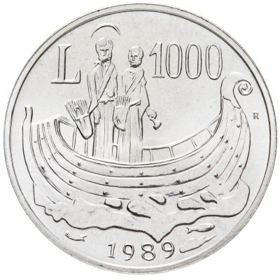 купить Сан-Марино 1000 лир (lire) 1989 "Шестнадцать веков истории"