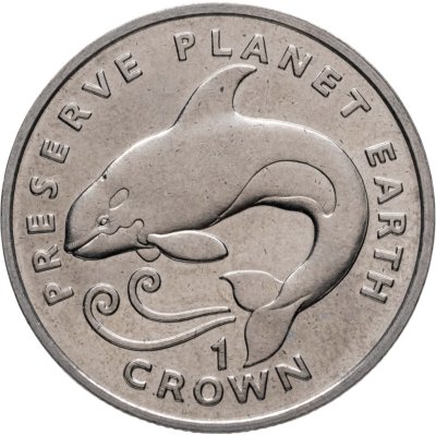 купить Остров Мэн 1 крона (crown) 1996 Заповедник планета Земля - Косатка
