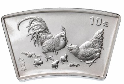 купить Китай 10 юаней 2005 "Год Петуха", в коробке с сертификатом