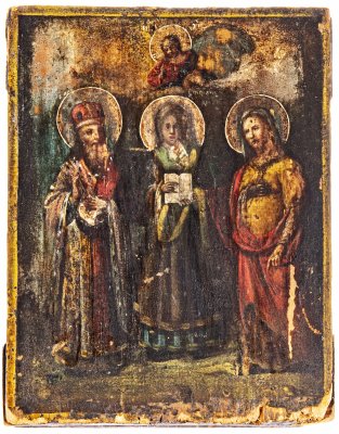 купить Икона "Избранные Святые", дерево, темпера, Российская Империя, 1850-1900 гг.