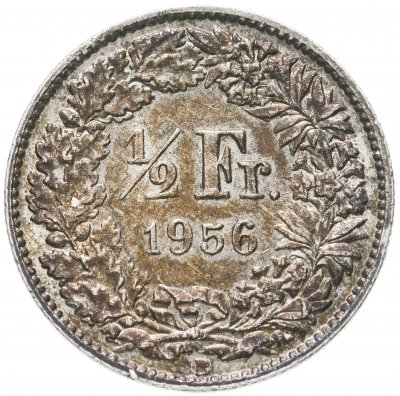 купить Швейцария 1/2 франка (franc) 1956