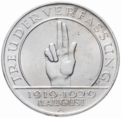купить Германия (Веймарская республика) 3 рейхсмарки (reichsmark) 1929 A "10 лет Веймарской конституции"