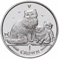 купить Остров Мэн 1 крона (crown) 2007 "Кошки - Рэгдолл"
