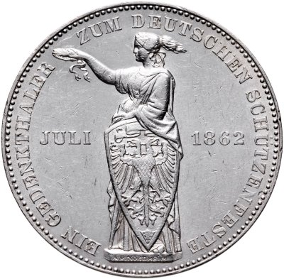 купить Германия, Франкфурт 1 талер 1862 "Немецкий фестиваль стрельбы"