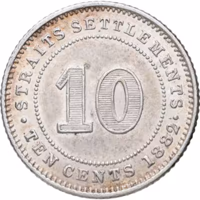 купить Стрейтс Сетлментс 10 центов (cents) 1882