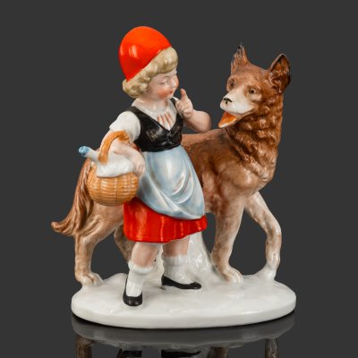 купить Статуэтка "Красная шапочка и волк", фарфор, роспись, Carl Scheidig, Gräfenthal, Германия, 1906-1935 гг.