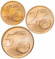 купить Австрия годовой набор 1,2,5 центов 2010-2016 (3 монеты UNC)