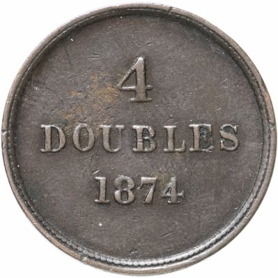 купить Гернси 4 дубля (doubles) 1874