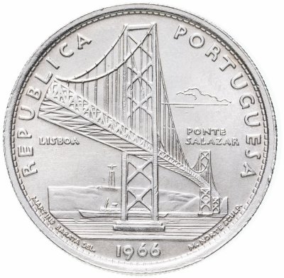 купить Португалия 20 эскудо (escudos) 1966 "Открытие моста Антониу Салазара"