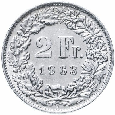 купить Швейцария 2 франка 1963