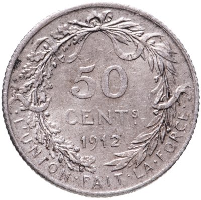 купить Бельгия 50 сантимов (centimes) 1912 Надпись на французском - 'ALBERT ROI DES BELGES'