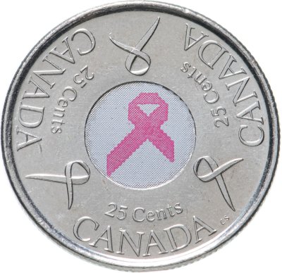 купить Канада 25 центов (cents) 2006 "Розовая ленточка - Борьба с раком молочной железы"