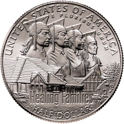 купить США 50 центов (1/2 доллара, half dollar) 2017 D 100 лет организации "Boys Town" знак монетного двора: "D" - Денвер в футляре