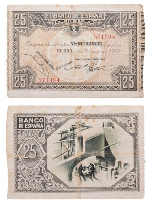 купить Испания 25 песет 1937 Бильбао