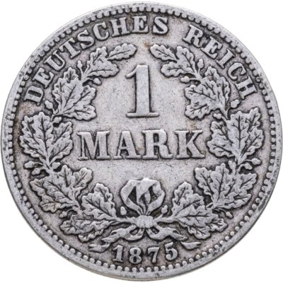 купить Германия 1 марка 1875 Знак монетного двора: "G" - Карлсруэ