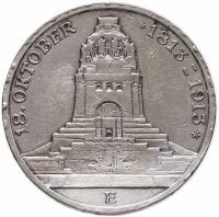 купить Германия (Империя) 3 марки (mark) 1913 E 100 лет битвы при Лейпциге (битве народов) Саксония