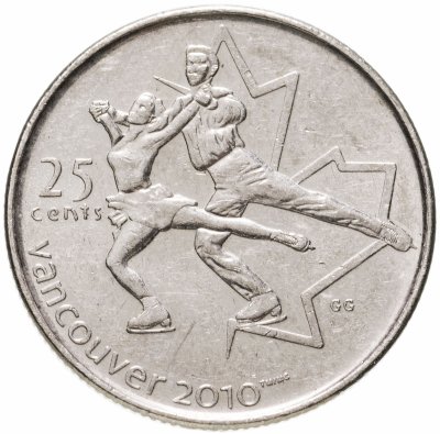 купить Канада 25 центов (cents) 2008 "XXI зимние Олимпийские Игры, Ванкувер 2010 - Фигурное катание"