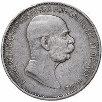 купить Австро-Венгрия 5 крон (corona) 1908, монета для Австрии, 60 лет правления Франца Иосифа