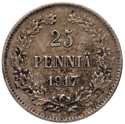 купить 25 пенни (pennia) 1917 S гербовый орёл без корон