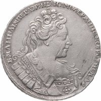 купить 1 рубль 1731 с брошью на груди, крест державы узорчатый
