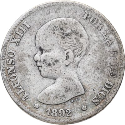 купить Испания 2 песеты (pesetas) 1892