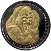 купить Конго 500 франков 2019 "Горилла golden black empire", в футляре с сертификатом