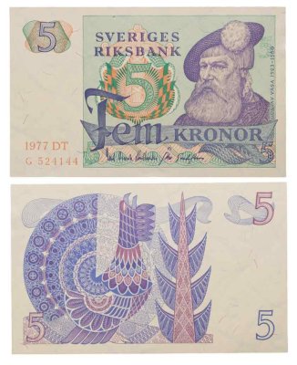 купить Швеция 5 крон 1977 года (Pick 51d)