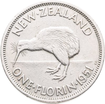 купить Новая Зеландия 2 шиллинга (флорин, shillings) 1951