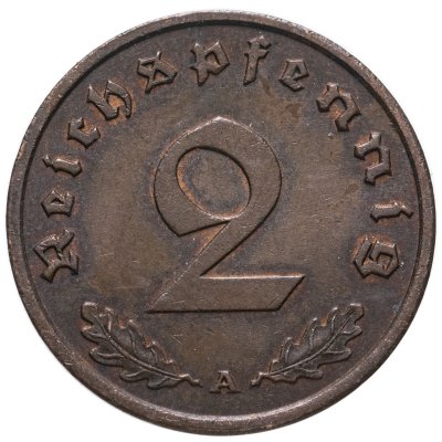 купить Германия (Третий рейх) 2 рейхспфеннига (reichspfennig) "A" 1938