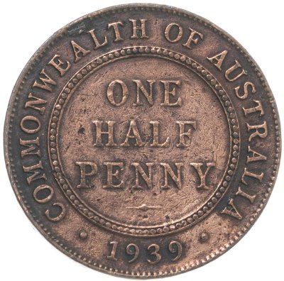 купить Австралия 1/2 пенни (penny) 1939 COMMONWEALTH OF AUSTRALIA