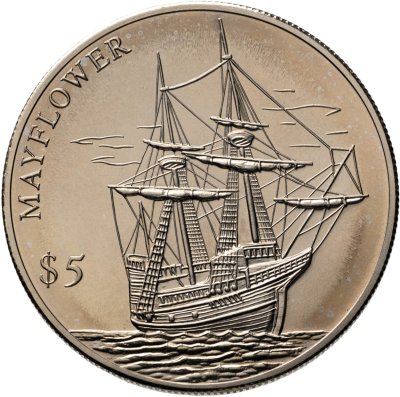купить Либерия 5 долларов (dollars) 2000 "Мейфлауэр"