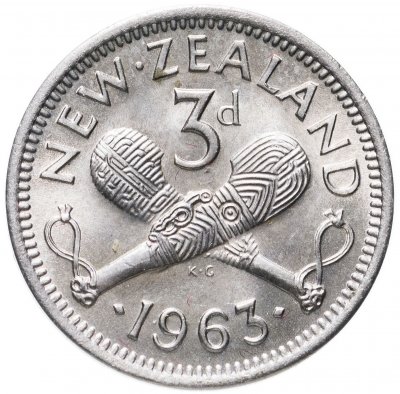 купить Новая Зеландия 3 пенса (pence) 1963