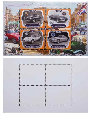 купить Мали марки квартблок "Автомобили. Машины. Ретро" 420, 600, 840, 1000 франков 2017