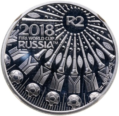 купить ЮАР 2 рэнда 2018 "Чемпионат мира по футболу 2018, Россия" в слабе