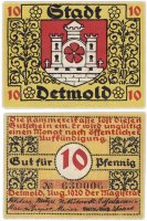 купить Германия (Липпе-Детмольд: Детмольд) 10 пфеннигов 1920 (268.2/B1)