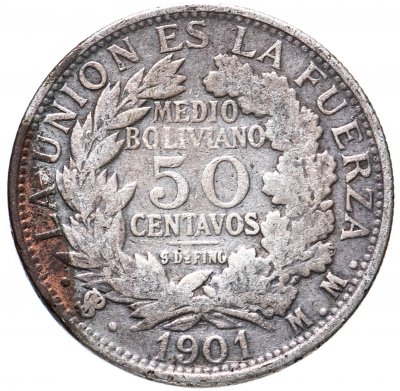 купить Боливия 50 сентаво (centavos) 1901