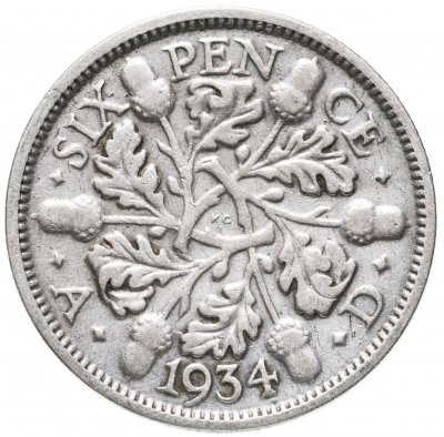 купить Великобритания 6 пенсов (pence) 1934