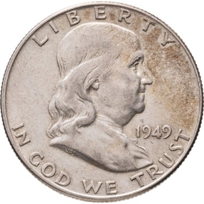 купить США 50 центов (1/2 доллара, half dollar) 1949 Franklin Half Dollar Без отметки монетного двора