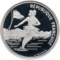 купить Франция 100 франков (francs) 1989 XVI зимние Олимпийские Игры, Альбервиль 1992 - Парное фигурное катание