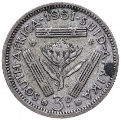 купить ЮАР 3 пенса 1952 Георг VI