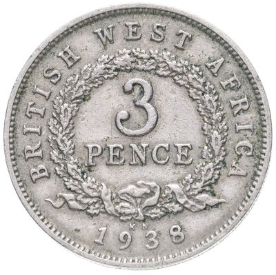 купить Британская Западная Африка 3 пенса (pence) 1938