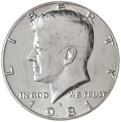 купить США 50 центов (1/2 доллара, half dollar) 1981 D Kennedy Half Dollar (Кеннеди) знак монетного двора "D" - Денвер