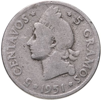 купить Доминиканская республика 5 сентаво (centavos) 1951