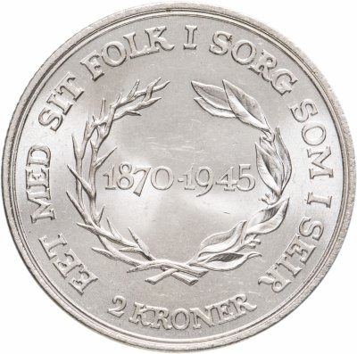 купить Дания 2 кроны 1945 «75 лет со дня рождения Короля Кристиана X»