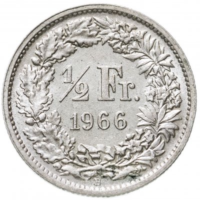 купить Швейцария 1/2 франка 1966
