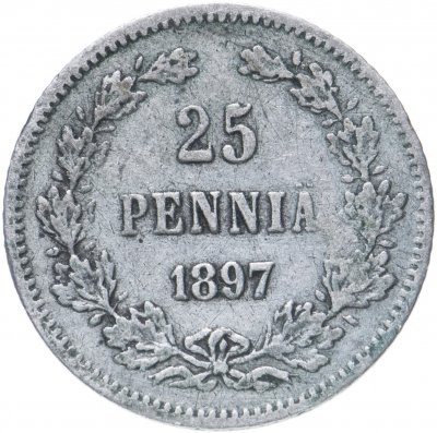 купить 25 пенни 1897 L, монета для Финляндии