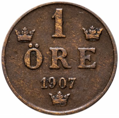 купить Швеция 1 эре (ore) 1907