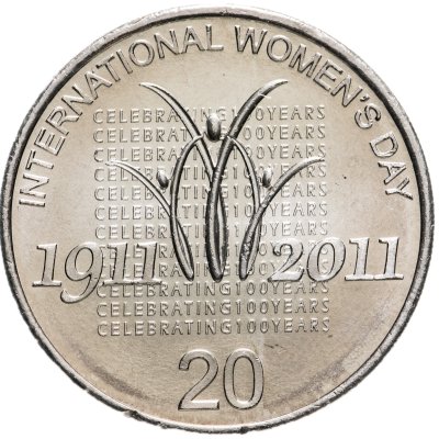 купить Австралия 20 центов (cents) 2011 "100 лет Международному женскому дню"
